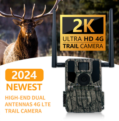 2024 최신 하이엔드 4G 무선 사냥 카메라 KW897 듀얼 안테나 100피트 야간 범위 36MP 2K 비디오 30fps 야생 동물