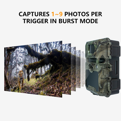 30MP 위장 IP66 방수 사냥 카메라 PIR 센서와 48pcs 빛도 없는 IR LED HD 사냥 카메라