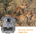 여파 카메라 빠른 트리거 0.25s 적외선 추적 카메라 듀얼 렌즈 DC12V 야생생물 카메라